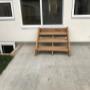 Open rise all weather wood stair Open rise all weather wood stair