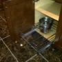 Convenience- pull out cabinet racks in a custom kitchen. Convenience- pull out cabinet racks in a custom kitchen.