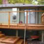 Cedar deck and stairs, with parquet like detailing. Tempered glass and cedar railings, for the craftsman style house. Designed and built by Ridgewood, in Victoria, BC Cedar deck and stairs, with parquet like detailing. Tempered glass and cedar railings, for the craftsman style house. Designed and built by Ridgewood, in Victoria, BC