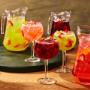 Sangrias: Made with a blend of chilled wine, fresh fruit and a splash of fruit juices. Sangrias: Made with a blend of chilled wine, fresh fruit and a splash of fruit juices.