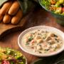 Chicken & Gnocchi: A creamy soup made with roasted chicken, Italian dumplings and spinach. Chicken & Gnocchi: A creamy soup made with roasted chicken, Italian dumplings and spinach.