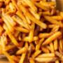 A close-up view of regular order of Five Guys fries. A close-up view of regular order of Five Guys fries.