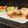 Uploaded by visitor on 4/23/2016 - Chicken Parmesan Sandwich with Salad Uploaded by visitor on 4/23/2016 - Chicken Parmesan Sandwich with Salad