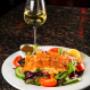 Uploaded by visitor on 4/23/2016 - Garden Salad with Salmon & Gl of Wine Uploaded by visitor on 4/23/2016 - Garden Salad with Salmon & Gl of Wine