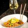 Uploaded by visitor on 4/23/2016 - Pad Thai Dinner with Glass of Wine Uploaded by visitor on 4/23/2016 - Pad Thai Dinner with Glass of Wine