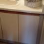 Client wanted a crème Brule finish - wood removed at bottom with a shaker door style finish. Client wanted a crème Brule finish - wood removed at bottom with a shaker door style finish.