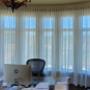 Unique need- Unique way to dress the bow window with curved track and sheers with wave drapery! Unique need- Unique way to dress the bow window with curved track and sheers with wave drapery!