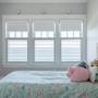 Roller shades with Cafe Shutters Roller shades with Cafe Shutters