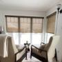 These roller shades seamlessly match with the flooring and furniture, creating a cohesive look throughout. These roller shades seamlessly match with the flooring and furniture, creating a cohesive look throughout.