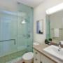 Modern bathroom with shower and premium fixtures at Regency Tower in Owen Sound, ON Modern bathroom with shower and premium fixtures at Regency Tower in Owen Sound, ON