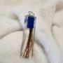 Hand crafted wedge shaped pendant with hair insert with color ribbon Hand crafted wedge shaped pendant with hair insert with color ribbon