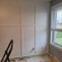 Installation of applied mouldings to create this beautiful accent wall. Installation of applied mouldings to create this beautiful accent wall.
