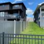 Coastal Cedar colour vinyl fencing Coastal Cedar colour vinyl fencing