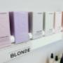 Sleek, modern shelving unit displays an array of luxury Kevin Murphy hair care products Sleek, modern shelving unit displays an array of luxury Kevin Murphy hair care products